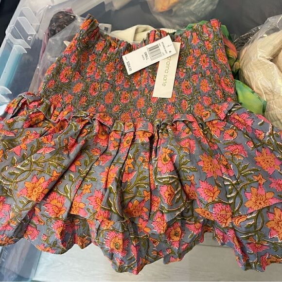 New Charina Sarte Botanica smocked waist mini Skirt in Small - Picture 6 of 8